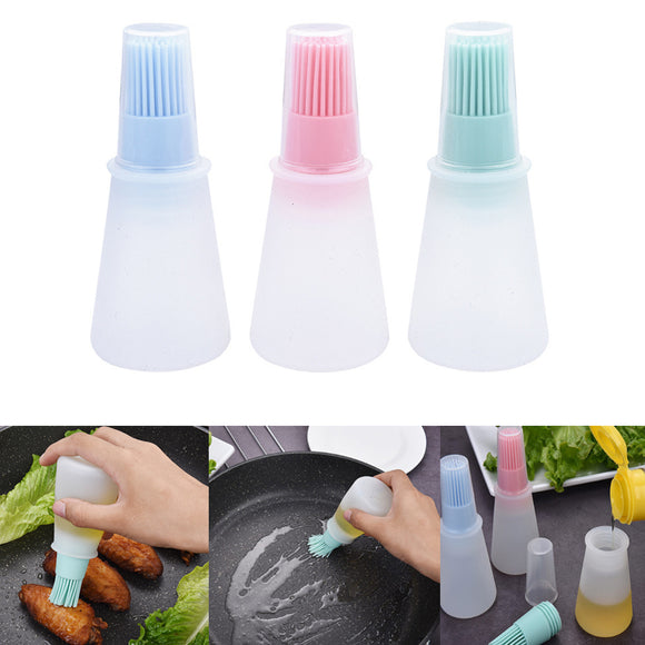 IPRee Silicone BBQ Oil Brush Temperature Resistant Oil Bottle Cleaning Brush Barbecue Cooking