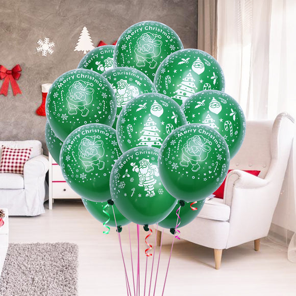 100 Pcs 12 Inch Green Color Christmas Party Balloon Interior Decoration Santa Claus Latex Balloons