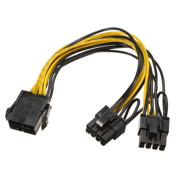 PCI-E 8-pin to 2x 6+2-pin Power Splitter Cable For Ethereum Mining Power Supply