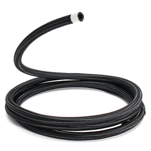 3m Long AN6-6AN Nylon Braided Hose Black Stainless Steel Oil Fuel Line Hose