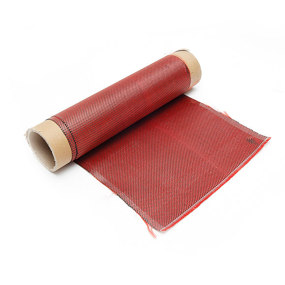 1m 3K 200g Red Carbon Fiber Hybrid Fabric Cloth Plain Weave Cloth High Strength for Building Bridge Construction Repair