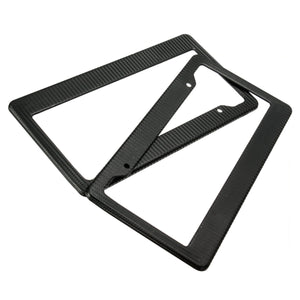 2pcs Universal Black Painted Style Front Rear License Plate Frames Tag Cover