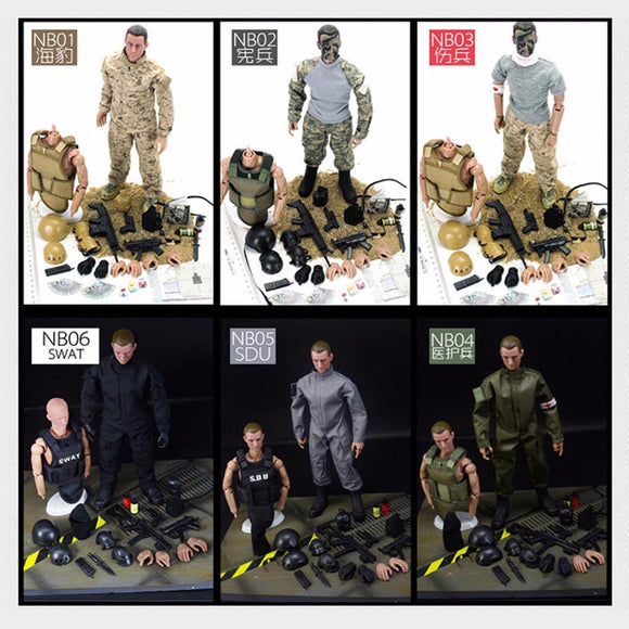 NB 1/6 30cm Uniform Military Army Combat Game Toys Soldier Set With Retail Box Action Figure Model T