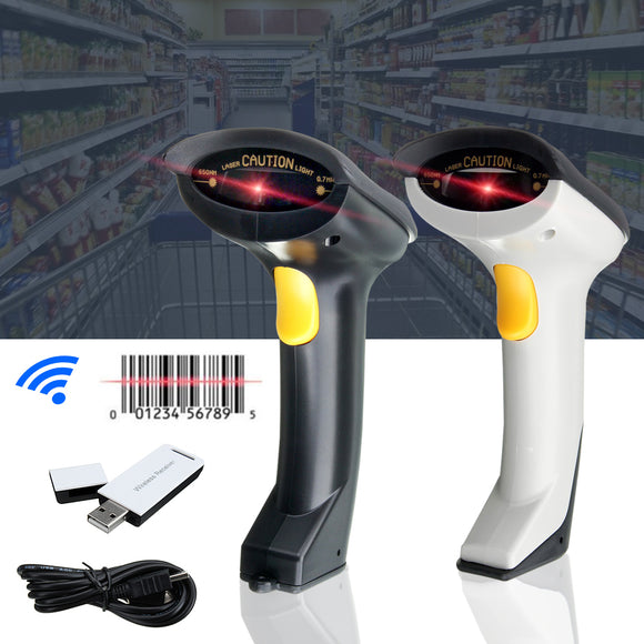 LEORY Portable Wireless Barcode Scanner Handheld USB Laser Scan 2.4Ghz Bar Code Reader