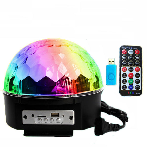 12W bluetooth Voice Control LED Magic Ball Stage Lamp Colorful MP3 Disco with Remote Controller