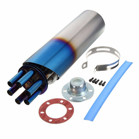 100mm Grilled Blue Stainless Rotating Slip-on Exhaust Muffler Pipe For Motorcycle