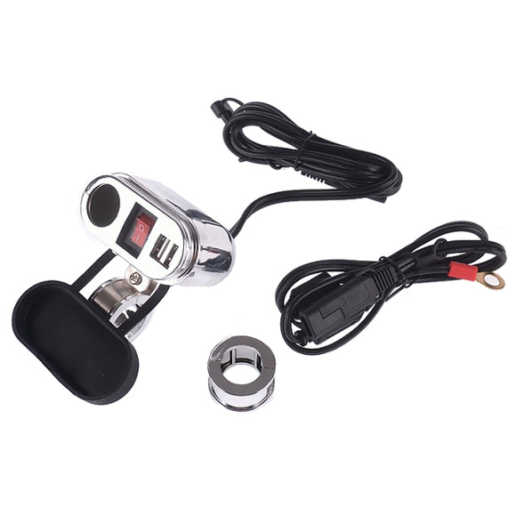 12/24V 120W Dual USB Socket Mount Cigarette Lighter Charger Adapter