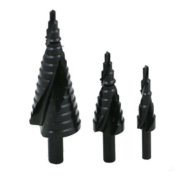 1PC/3PCS 4-32mm 4-20mm 4-12mm HSS Cobalt Step Drill Bit Nitrogen Spiral Grooved Hole Cutter