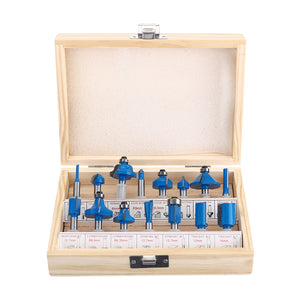 15Pcs Router Bit Set Carbon Milling Cutter 1/4 Shank For Woodworking Trimmer"