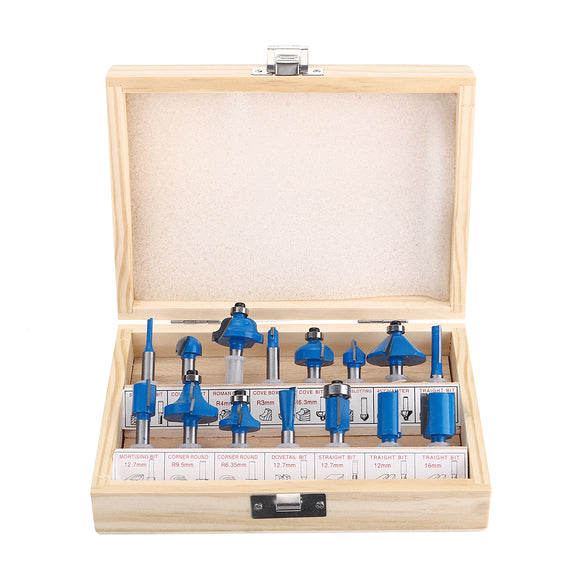 15Pcs Router Bit Set Carbon Milling Cutter 1/4 Shank For Woodworking Trimmer