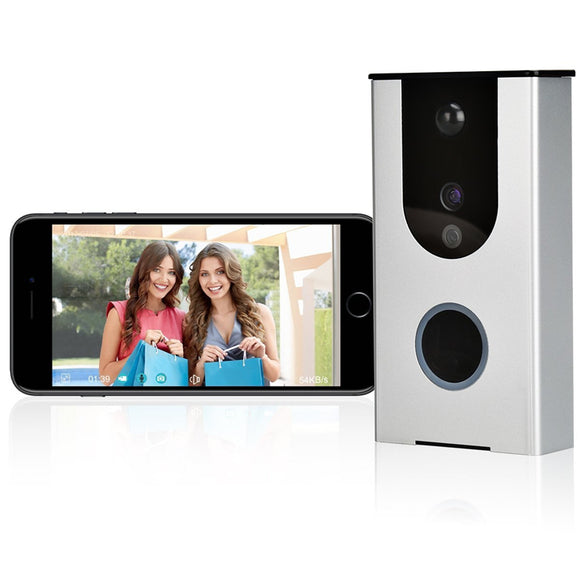 720P WiFi Video Doorbell IP65 Free Cloud Storage No Need Charge Within 8 Months PIR Motion Detection