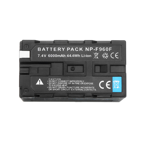 Falconeyes NP-F960 Rechargeable Li-ion 6000mah 7.4V Battery for Video Flash Light Motorized Slider