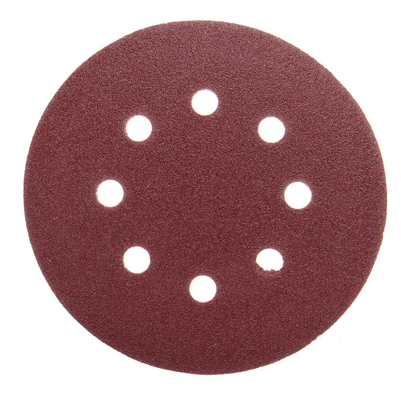 125pcs 5 Inch 8 Holes Abrasive Sanding Discs Sanding Paper 60/80/100/120/240 Grit Sandpaper