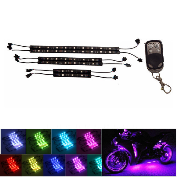 6Pcs 18 Colors Motorcycle LED Neon Flexible Strips Light Lighting Kit 2 Million