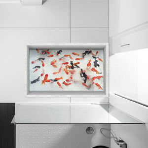 PAG 3D Bathroom Anti Slip Waterproof Goldfish Pattern Floor Sticker Washable Shower Room Decor