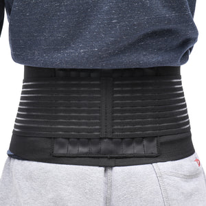Neoprene Lumbar Support Belt Portable Back Brace with Double Banded Strong Compression Pull Straps