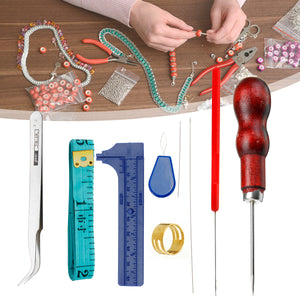 9Pcs DIY Jewelry Findings Beading Maker Crafting Making Repair Tools Kit
