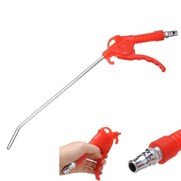 Red Plastic Handle Angled Bent Nozzle Air Duster Blow Gun Cleaner