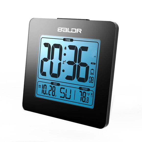 BALDR Digital Desk Alarm Clock Time Day Temperature Display Large Sceen Alarm Clock