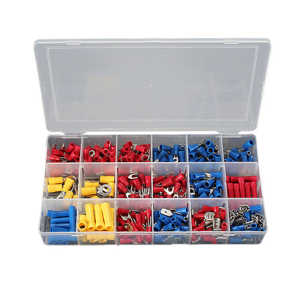 300pcs Insulated Electrical Wire Terminals Crimp Connector Spade Kits