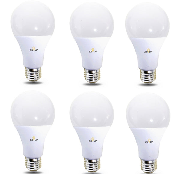6PCS EXUP AC220V 12W E27 A65 SMD5730 Warm White Pure White LED Globe Light Bulb for Home Decoration