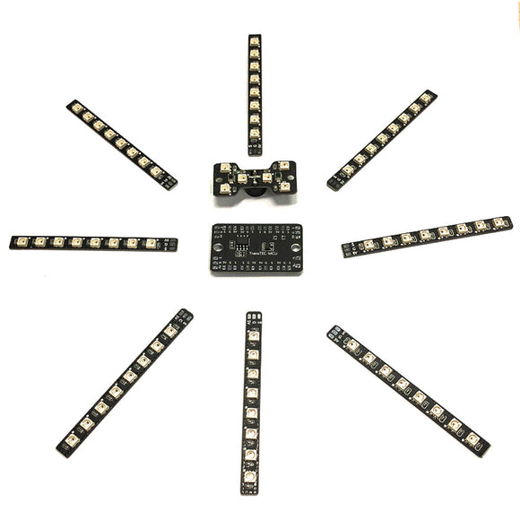 8 Pcs 8 LED Strip Light  MUC Controller Board & Tail LED Light with Loud Buzzer for RC Drone