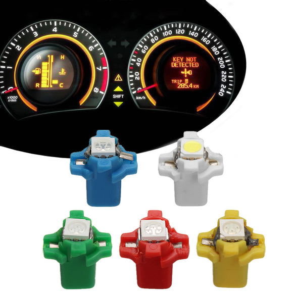 10pcs 12V T5 B8.3D W3W 5050 LED Instrument Head Lights Dashboard Dash Gauge Bulb