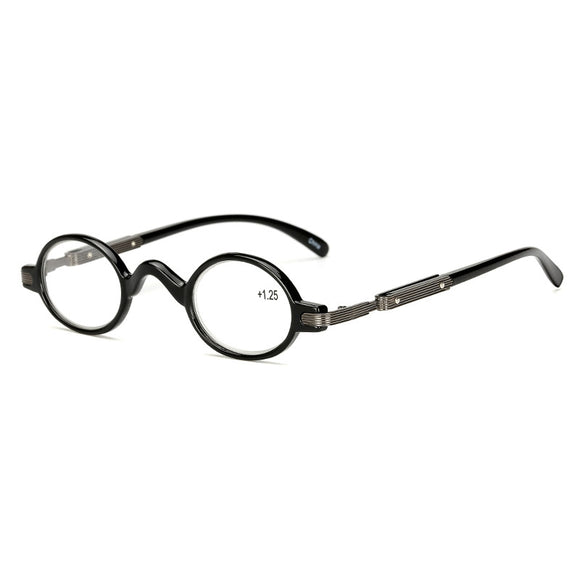 HD Anti-fatigue Reading Glasses PC Black Round Frame Resin Lens Presbyopic Glasses
