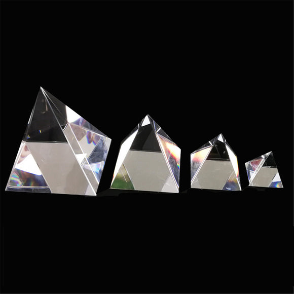 40/60/80/100mm Clear Optical Glass Pyramid Crystal Prism Optics Decoration Ornament DIY