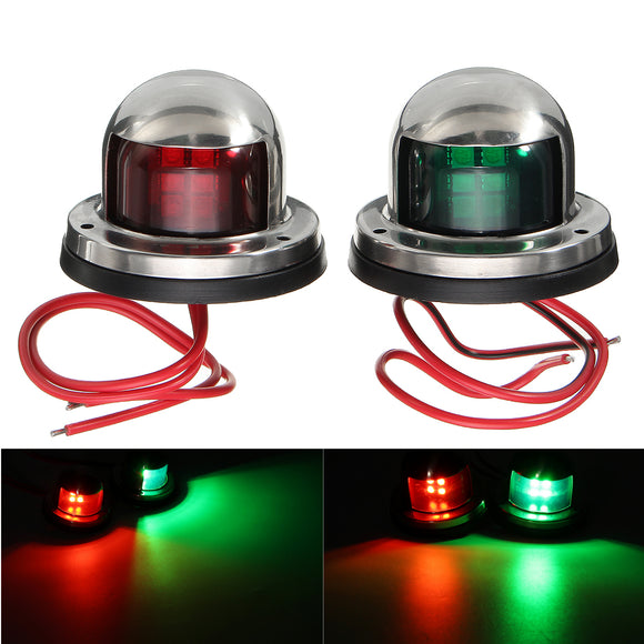 Yacht Light 12V Stainless Steel LED Bow Red Green Navigation Lights Marine Boat