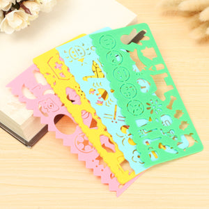 4pcs Plastic Art Graphics Drawing Stencil Template Ruler For Students Children