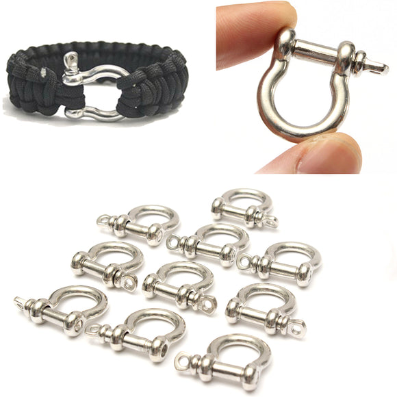 IPRee 10pcs Zinc Alloy Buckle O-Shaped Shackle For Paracord Survival Bracelet