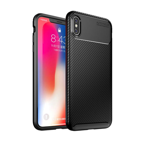 Bakeey Protective Case For iPhone XS/X Slim Carbon Fiber Fingerprint Resistant Soft TPU Back Cover