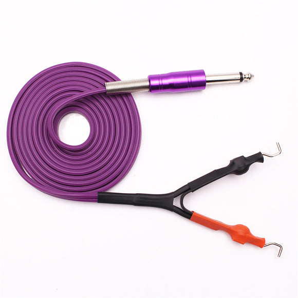 1.8m 6ft Soft Silicone Copper Wire Coil Tattoo Power Supply Clip Cord for Tattoo Pedal Kit