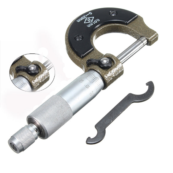 Raitool 0-25mm Caliper Measuring Metric External Micrometer Graduation Micrometer With Case