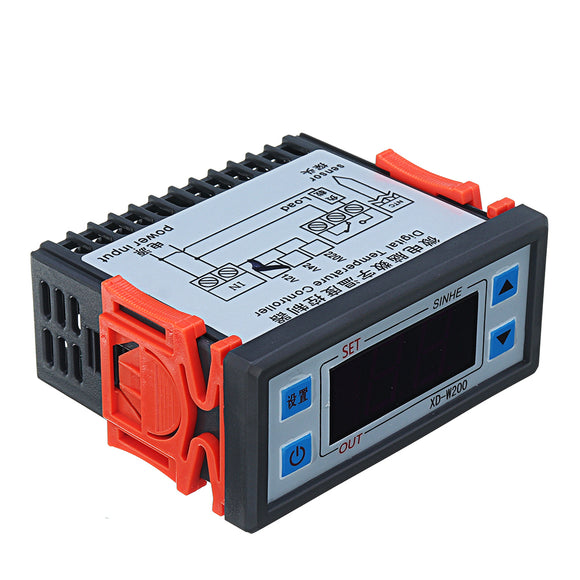 XD-W200 12V Digital Display Intelligent Temperature Controller Cold Storage Controller Adjustable Thermostat With Sensor