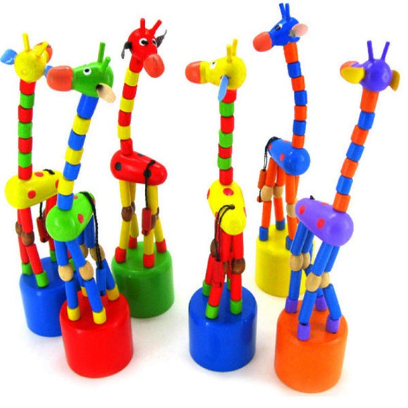 Giraffe Toys Wood Standing Kid Colorful Intellectual Gifts Developmental
