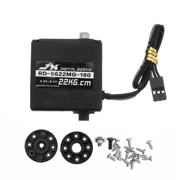 JX RD-5622MG-180 22KG Digital Metal Double Axis Steering Gear 180 Servo For RC Robot