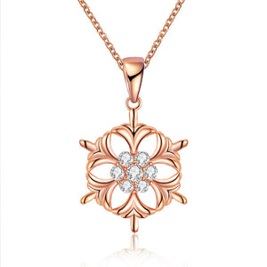 INALIS Fashion Snowflake Pendant Necklace Christmas Gift for Women Girl