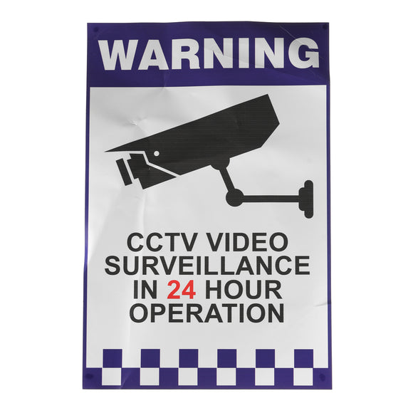 200x300mm Warning CCTV Security Surveillance Sticker Camera Rigid Plastic Sign