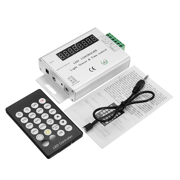 DC12-24V 144W 24 Keys Light Sensor Time Programmable Controller For Single Color Strip Light