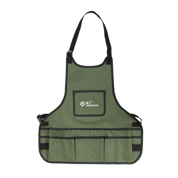 Waterproof Gardening Tool Belt Pouch Apron Electrician Bucket Bag w/ 14 Pockets