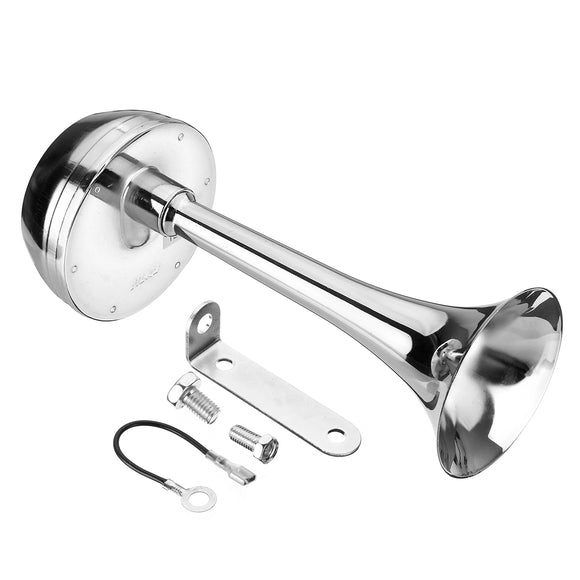 2Pcs 12V 126db 130hz Single Chrome Metal Electric Horn Short Tube