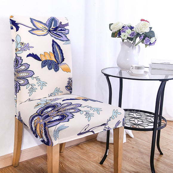KCASA WX-PP3 Elegant Flower Elastic Stretch Chair Seat Cover Dining Room Home Wedding Decor