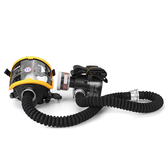 Electric Constant Flow Supplied Air Fed Full Face Gas Mask Respirator System