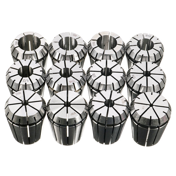 12pcs ER32 Chuck Collet 1/8 to 3/4 Inch Spring Collet Set For CNC Milling Lathe Tool