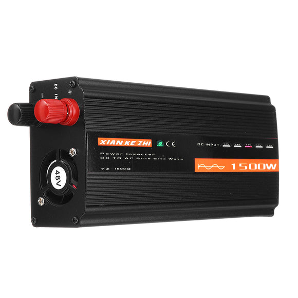 Display 1500W Intelligent Inverter 12V/24V/48V Pure Sine Wave Power Inverter