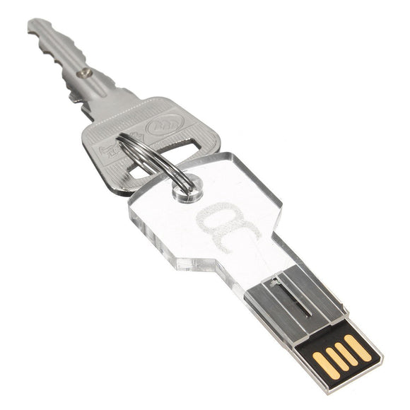 Onchoice USB 2.0 Transparent Waterproof Acrylic Key Shape Flash Drive U Disk