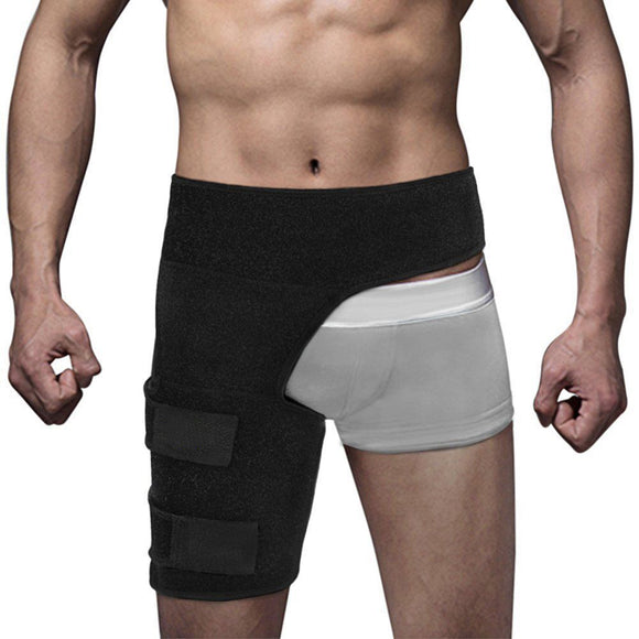 Thigh Support Compression Brace Wrap Black Sprains Therapy Groin Leg Hip Pain Relief