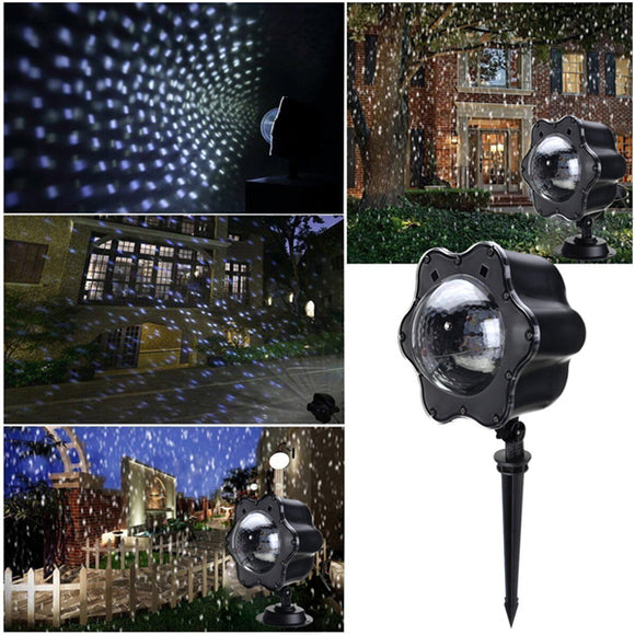 Snowflakes Remote Control Warm White White LED Projector Stage Light for Christmas Party AC100V-240V